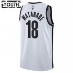 Maillot NBA Brooklyn Nets Yuta Watanabe 18 Nike 2022-23 Association Edition Blanc Swingman - Enfant